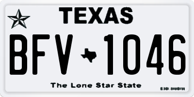 TX license plate BFV1046
