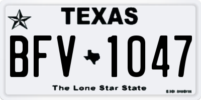 TX license plate BFV1047