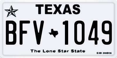 TX license plate BFV1049