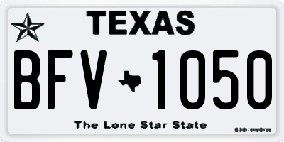 TX license plate BFV1050