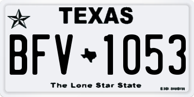 TX license plate BFV1053