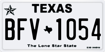 TX license plate BFV1054
