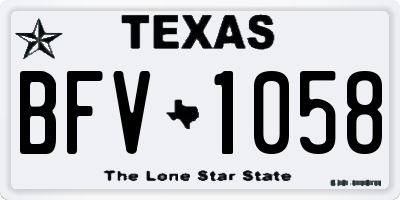 TX license plate BFV1058