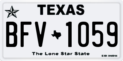 TX license plate BFV1059