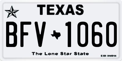 TX license plate BFV1060