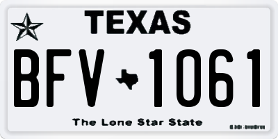 TX license plate BFV1061