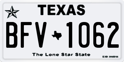 TX license plate BFV1062