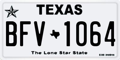 TX license plate BFV1064