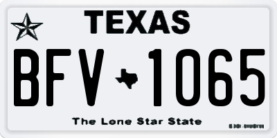 TX license plate BFV1065