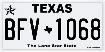 TX license plate BFV1068