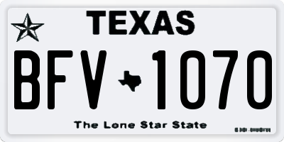 TX license plate BFV1070