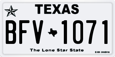TX license plate BFV1071