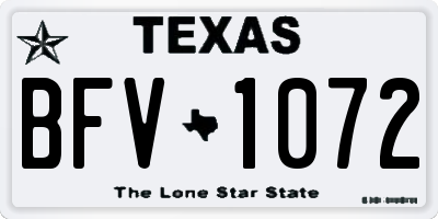 TX license plate BFV1072