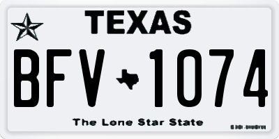 TX license plate BFV1074
