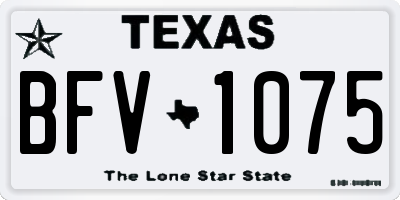 TX license plate BFV1075
