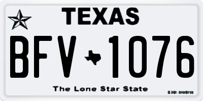 TX license plate BFV1076