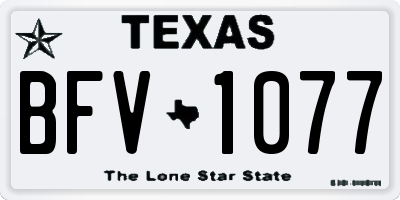 TX license plate BFV1077
