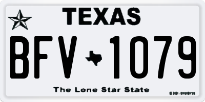 TX license plate BFV1079