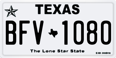TX license plate BFV1080