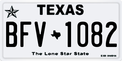 TX license plate BFV1082
