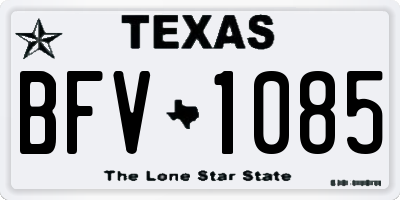 TX license plate BFV1085