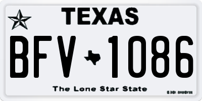 TX license plate BFV1086
