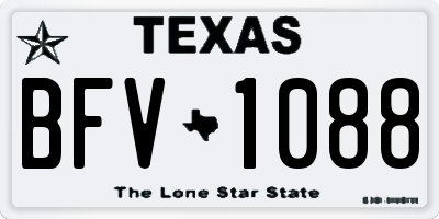TX license plate BFV1088