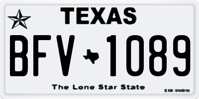 TX license plate BFV1089