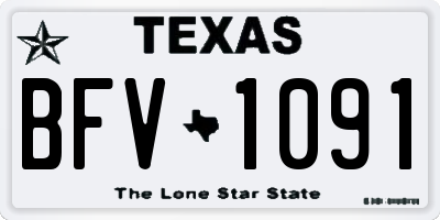 TX license plate BFV1091