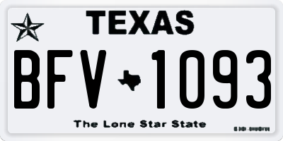 TX license plate BFV1093