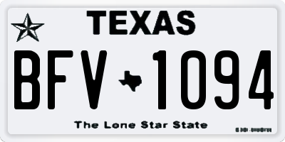 TX license plate BFV1094