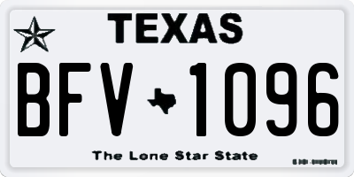 TX license plate BFV1096