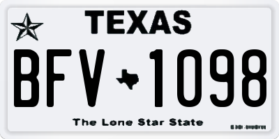 TX license plate BFV1098