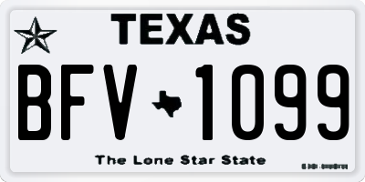 TX license plate BFV1099