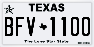 TX license plate BFV1100