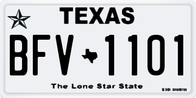 TX license plate BFV1101