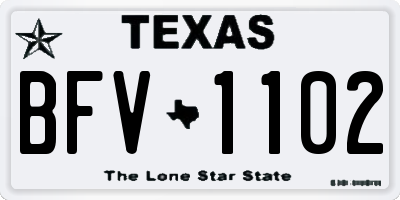 TX license plate BFV1102