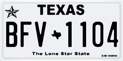 TX license plate BFV1104