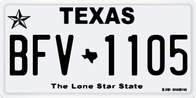 TX license plate BFV1105