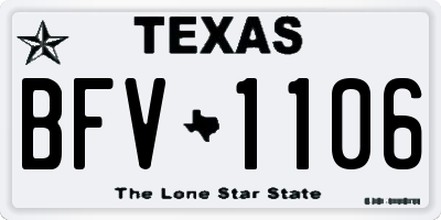 TX license plate BFV1106