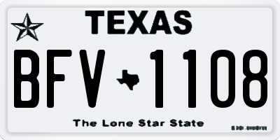 TX license plate BFV1108