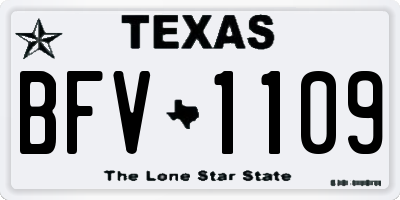 TX license plate BFV1109