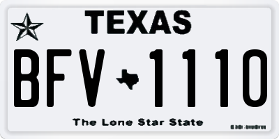TX license plate BFV1110