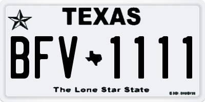 TX license plate BFV1111