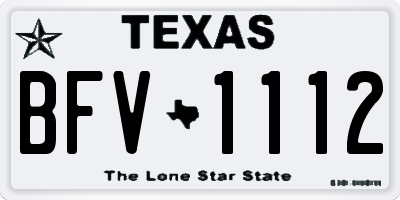 TX license plate BFV1112