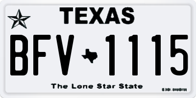 TX license plate BFV1115