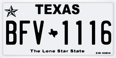 TX license plate BFV1116