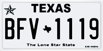 TX license plate BFV1119