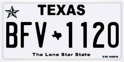 TX license plate BFV1120