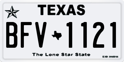 TX license plate BFV1121